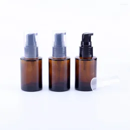 Bottiglie di stoccaggio 10 PZ 30 ML Emulsione di vetro ambrato Riutilizzabile Unguento Vaso cosmetico vuoto Vaso Ombretto Crema per il viso Contenitore