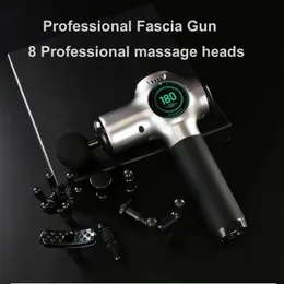 Electric Professional Massager Gun Deep Muscle Massage för smärtlindring Body Relaxion Fascial Fitness Equipment 240313