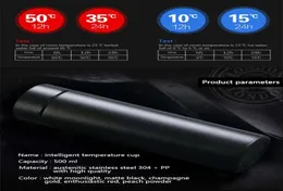 500 ml Inteligentna termos butelka do kawy Wyświetlacz Temperatura Dostosuj logo od próżni stali nierdzewnej kubek do kawy Mug1445798