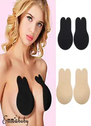 2x Silicone Gel Underwear Invisible Bra Selfadhesive Push Up Strapless Backless Stick On Rabbit ear Invisible chest sticker1025782