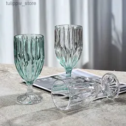 Bicchieri da vino Rilievo colorato Linea del bordo verticale Calice Tazza Bevanda Succo Tazza d'acqua Bicchieri da vino in vetro Tazza da vino per la casa Bicchieri da champagne L240323