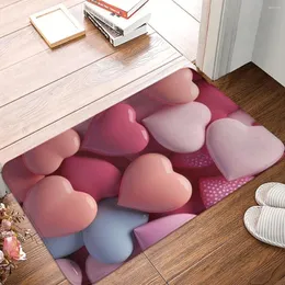 Bath Mats Mat For Shower Home Entrance Heart Candy Stone Floor Colorful Toilet Quick Drying Non Slip Custom Bathroom Carpet