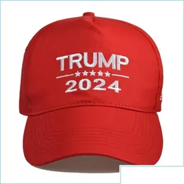 Banner Flaggen US-Präsidentschaftswahl Cap Trump 2024 Hut Buchstaben Baseball Ball Caps Keep America Ill Be Back Snapbacks Peaked Drop D Dhdqr