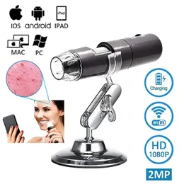 2024 WiFi Electron Kid Microscópio Prostoremer 1000X 2megapixels 1000x Ampliação de vídeo 8 LED Light Handheld Mini câmera endoscópio