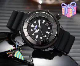 Popularny hip -hop lodowany na zewnątrz duży rozmiar zegarek 45 mm kalendarz baterii super zegar dzień dzień data gumowego paska automatycznego ruchu nocne zegarki Montre de lukse prezenty