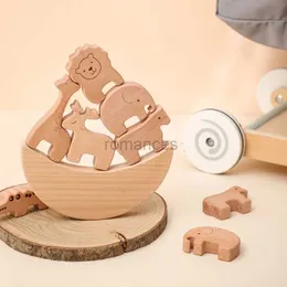Sortera häckning Stacking Toys 6 Pieces/Set New Animal Beech Wood Nest Stapled Block för gratis BPA Baby Montessori Game Education Toy Gifts 24323
