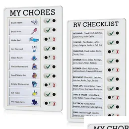 Kylmagneter MTI-PURPECE WALL HANGING CHECKLIST MEMO Brädor Justerbart Mina sysslor för RV Hemväggar Skolklassrum ZXF Drop Dhdtt