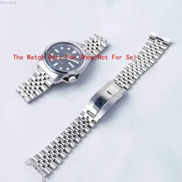 شاهد عصابات Rolamy 20mm Silver Jubilee Hollow End Strap مع حزام مراقبة الفولاذ المقاوم للصدأ نشر المحار من أجل SEIKO 5 SRPE53 55 57 58 60 24323