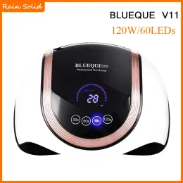 Secadores HOT 120W BLUEQUE Secador de unhas 60pcs / LEDS ultravioleta para secagem gel polimento 30/60/90 / 120s temporizador ferramenta de manicure de indução automática