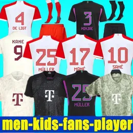 Kane Soccer Jerseys Sane 2023 2024 Fotbollskjorta Musiala Goretzka Gnabry Bayerns München Camisa de Futebol Men Kids Kits Kimmich Fans Player XB4W