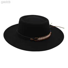 Szerokie brzegowe czapki wiadra kapelusze francuskie kościół kręgli damskie fedora czapka urocza wełna męska Jazz czapka elegancka szeroka brązowa damska bankiet czapka jesna zimowa sukienka czapka 24323