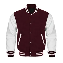 Bitling Varsity Letterman Baseball Bomber Jackets äkta läderärmar Multi Wool Color Alternativ