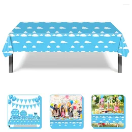 Table Cloth Blue Sky And White Clouds Tablecloth Picnic Cloths For Parties Buffet Plastic Decorations Tablecloths