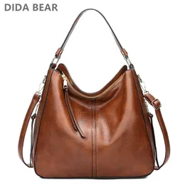 DIDABEAR Hobo Bag Leather Women Handbags Female Leisure Shoulder Bags Fashion Purses Vintage Bolsas Large Capacity Tote bag 240311