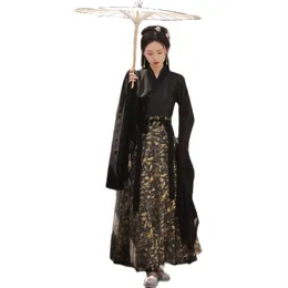 Hanfu Dance Stage Wear Cosplay Clothing Women Ancient Style Chinese Costume Black Classical Oriental Dress