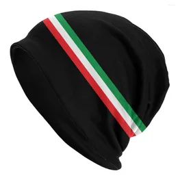 Berets Itália Bandeira Beanie Cap Unisex Inverno Quente Bonnet Femme Tricô Chapéus Rua Ao Ar Livre Italiano Patriótico Skullies Beanies Caps