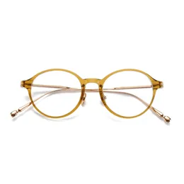 Optiska glasögon för män Kvinnor Retro Designer M2061 Fashion Sheet Glasses Titanium Frame Detaljerad elasticitet Rund stil Anti-Blue Light Lens Plate with Box