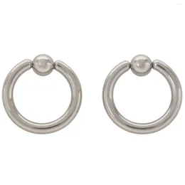 Dingle örhängen 1 par rostfritt stål fånge pärlörringar bågar bcr studs piercing smycken färg 8g (3,2 mm) x16mm