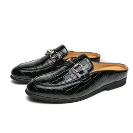 Sandálias novas sandálias para homens sapatos de vestido de padrão de pedra slipon pu de couro de sandálias Business Tamanho 3847 sandalias hombre verano