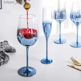 Vinglas 500 ml Creative Blue Star Red Wine Glass Joy Cocktail Glass Champagne Whisky Juice Holiday Gift Wine Set L240323