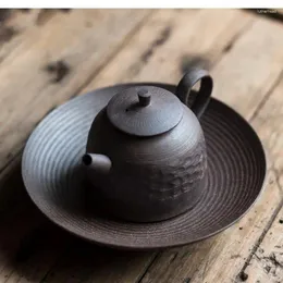 Teaware sätter japansk stil stoare tekanna teset tillbehör kreativa retro keramiska koppar sidhandtag rep runt tefat