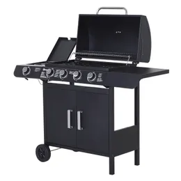 Outsunny Gas BBQ GRILL 4 + 1 Rostfritt stål Burner Garden Yard Barbecue Cooker