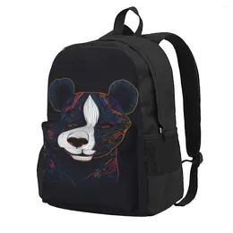 Рюкзак Panda Line Art Неоновые студенческие рюкзаки Студенческие унисекс Красочные прочные школьные сумки Повседневный рюкзак
