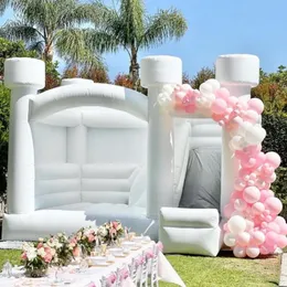 4,5x4m White Wedding Inflatable Bounce House com Slide Bounce Castle Bouncer Tent Ultimate Combo Center