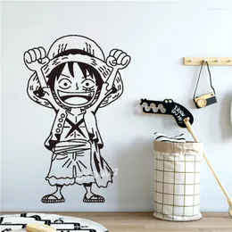 Наклейки на стены японского аниме-персонажа One Piece Monkey.Д. Луффи, детская комната, семейный детский сад, художественное украшение, наклейка B2