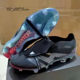 Bredator Boots Boots Gift Bag Boots Boots Dust Predator+ Elite Longues FG Boots Metal Spikes Football Cleats Mens Laceless Love Leather Soilds 879 9652