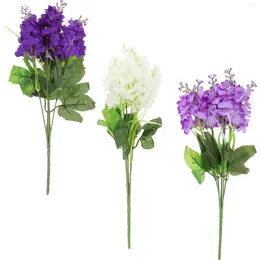 Dekorativa blommor 3 datorer Hyacinth Lavender Artificial For Vase Office Decor Artifical Faux Stems Fake Arrangements