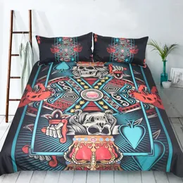 Conjuntos de cama conjunto tecido microfibra crânio capa edredão halloween decoração colcha capas bedset inverno caso colcha 2/3 pçs