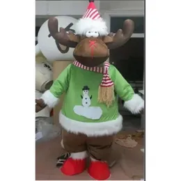 Mascot Costumes New Adult Halloween Świąteczne Święta Reindeer Deer Mascotte Cartoon Plush Fancy Dress Mascot Costume