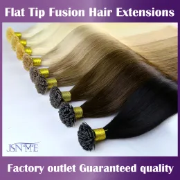 연장 JSNME U/Flat Tip Human Hair Extensions Natural Hair Hot Fusion Real Remy Bonded Keratin Hair Extensions Natural Hair 1G/Strand