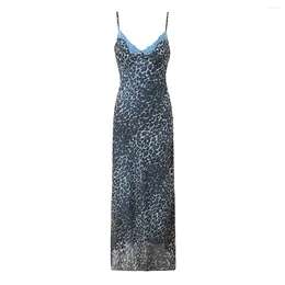 Повседневные платья, длинные для женщин, лето 2024, облегающее миди, сексуальное винтажное кружевное платье, элегантное вечернее леопардовое слитное платье