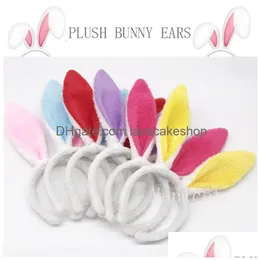 Party Decoration Rabbit Ear Headband Bunny Ears Fluffy Hairband For Easter Sequin P Cosplay Makeup Woman Girl Hair Accessory T9I001758 Dhukl