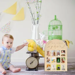 Rahmen für Neugeborene im ersten Jahr, Foto-Gedenkrahmen, Baby-Souvenirs, 12 Monate Baby-Wachstumsrekord, Meilensteintafel, Fotorahmen, Geschenke für Mütter