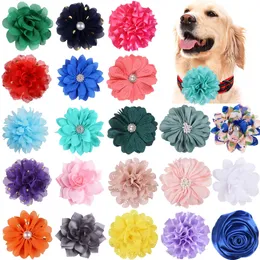100 Stück Hunde-Blumenhalsband mit Fliege für Hunde, verschiebbares Haustierhalsband-Zubehör, kleine Katzen-Fliegen-Charms 240314