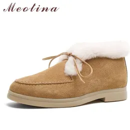 Botas meotina mulheres sapatos de lã natura