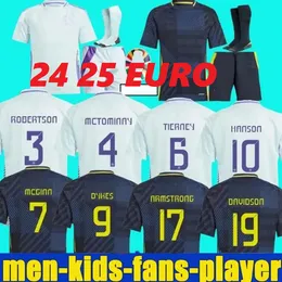2024 Euro Kupa İskoçya Futbol Gömlek 150. Yıldönümü Futbol Formaları Mavi Özel Baskı Tierney Dykes Adams Futbol Gömlek 24 25 Christie McGregor Çocuk Kiti