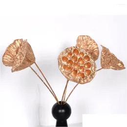 Dekorative Blumen Kränze Gold Künstliche Pflanzen Samenlose Lotus Weihnachtsdekoration Zuhause Wohnzimmer Schreibtisch Dekoration Party Urlaub Blume Dhiyh