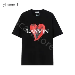 Lanvins T Shirt Mens Womens Designer T Shirts Printed Fashion Lanvin Shirt Top Quality Cotton Short Sleeve Luxury Hip Hop Tshirt Lanvis Shirt 3474