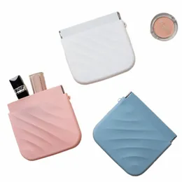 Borsa cosmetica in silice morbida Strumento per il trucco Porta pennelli per trucco Borsa da viaggio Custodia antipolvere portatile Rossetto Sopracciglio Organizati A7Lo #