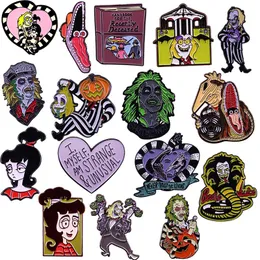 20Colors Halloween Beetlejuice Badge Söta anime filmer spel hårda emaljstift samlar tecknad brosch ryggsäck hattväska krage lapel märken 2335