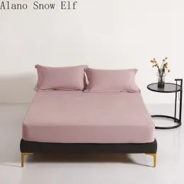 Conjuntos de folha de cama ajustada casa têxtil impressão cor sólida folha cama roupa para rei rainha tamanho quarto consolador conjunto