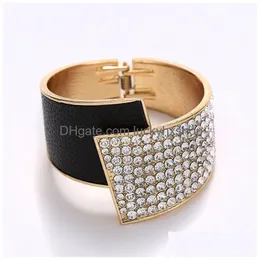 Bangle Fashion Rhinestones Cuff Armband Bangles Female Charm Armband för kvinnliga smycken gåva 230710 Drop Delivery DHVSW