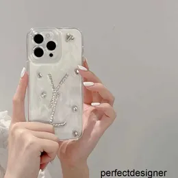 Designerska kremowa farba fonecaza Moda Fashion Clear Telefle Case na iPhone 14 Pro Max 13 12 11 XS Luksusowe telefony z literą okładkę obudowy 238175CWQLO