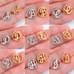 Encantos 5 peças de aço inoxidável 26 letras iniciais forma floral elegante bonito para fazer pulseira brincos joias presentes por atacado