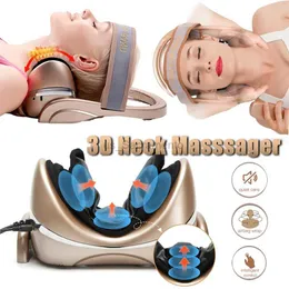 Massera nackkudde Electric Neck Massager Infraröd värmningshals Traction Vibration Shoulder Cervical Spine Shoulder Support Pain Relief 24323