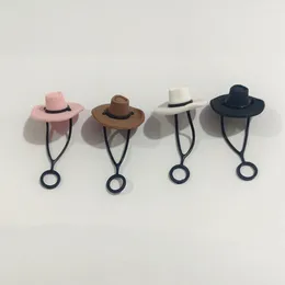 Dricker sugrör 4st silikon cowboy hatt för koppar halm täcker mössa söt rolig tumlare topper tillbehör man kvinna elever gåva